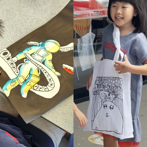 DAY COMBO: Doodle on Totes & Astronauts & Aliens holiday workshop for ages 8+